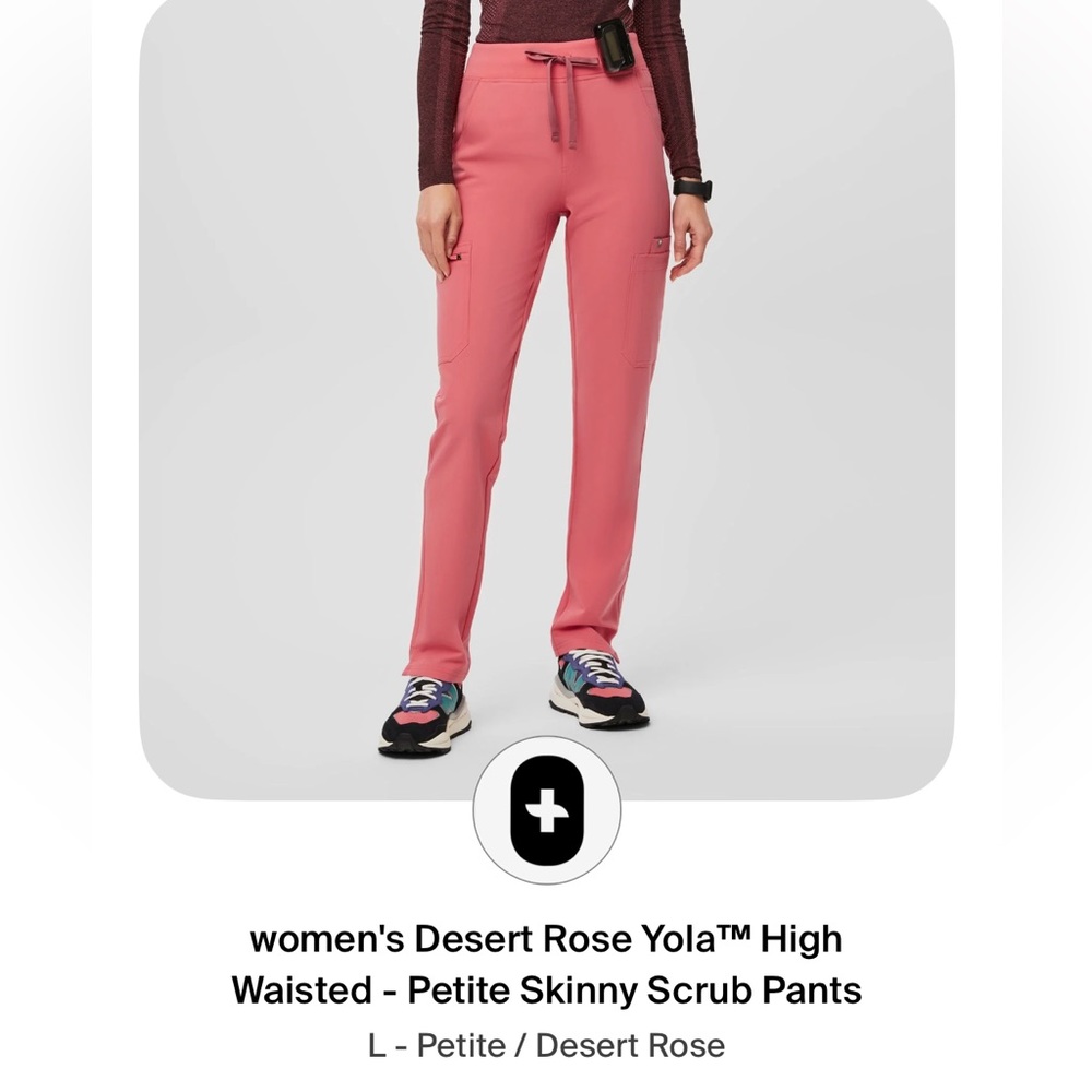 Figs High Waisted Yola Desert Rose L Petite